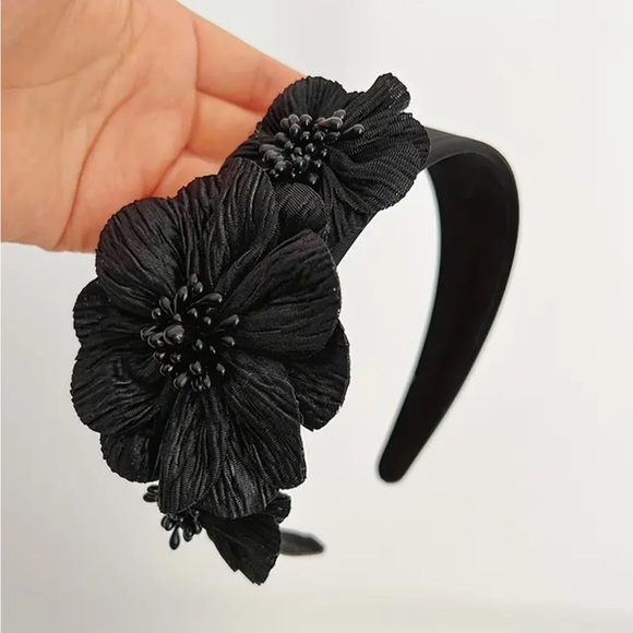 Black Demon Floral Headband